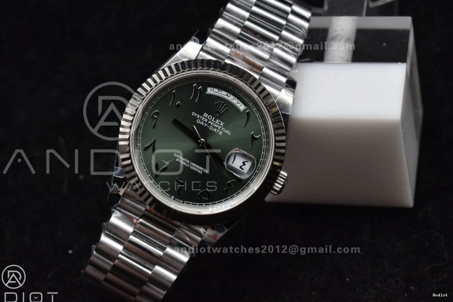 Arabic Steel 40 JDF Weight) Dial V3 Bracelet VR3255 on Green (Gain DayDate SS President 904L 0315